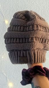 C.C Beige slouch beanie